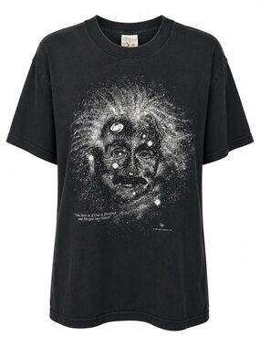 Vintage 1993 Albert Einstein Galaxy Graphic Tee Adler Planetarium M
